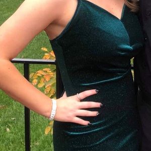 Glittery dark green prom/homecoming dress